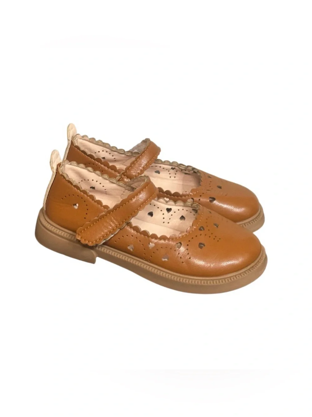 MYA Fashion FROM Marie Nicole heart cut brown Mary Jane dress shoes size 30 12